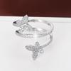 Stylish Butterfly Wrap Copper Ring: Adjustable, Full Diamond Design for Women