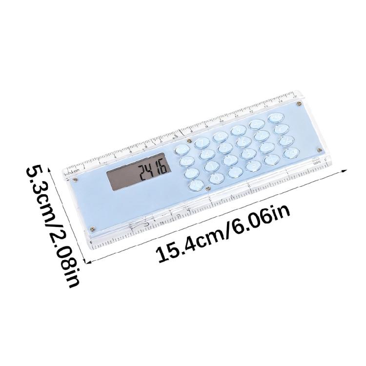 8-siffrig elektronisk kalkylator i 15 cm linjal Bärbart verktyg för klassrumskontorsbruk Mätskala Gåva