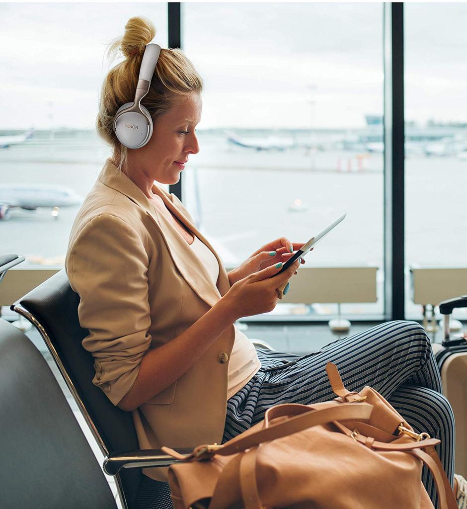 Denon Wireless Headphones with Free Edge aptX HD Codec 40mm AH-GC30 Noise-Canceling Drivers, Support, Drivers, White, AH-GC30WTEM