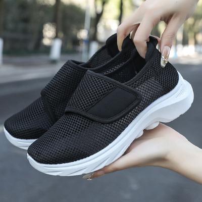 Atmungsaktive Schuhe, Netzschuhe, Gewebte Schuhe, Damenschuhe, Schuhe mit weicher Sohle, Klettverschluss, Bequem, Leichte Schuhe, Freizeitschuhe