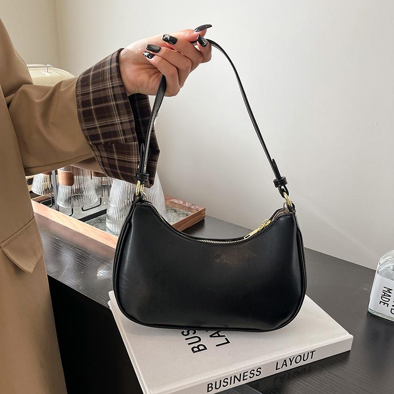 Trendy Underarm Bag Women's New Fashion Summer Solid Color Casual Simple Texture Shoulder Bag Tide