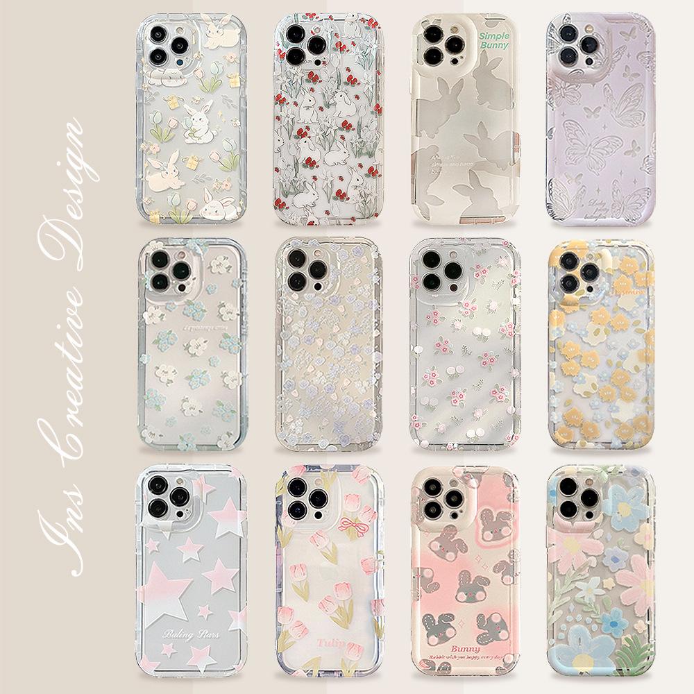 Flower Rabbit IPhone 16 Apple Phone Case 15promax Soft 14 Protective Case 12 Suitable for 16plus
