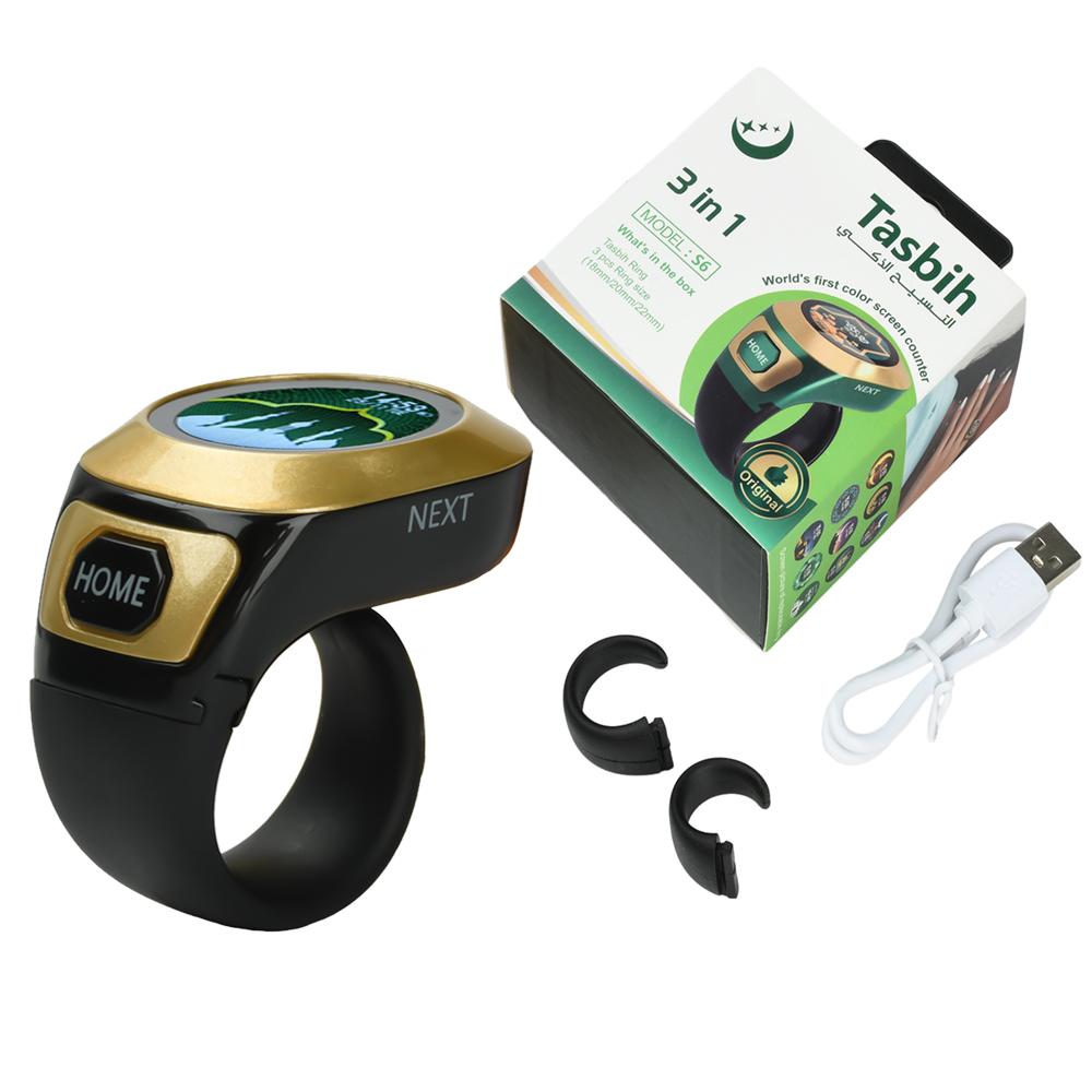 Smart Ring Counter Ring 75mah Type-C Muslims Zikr Digital Tasbeeh Zikr Ring Adjustable OLED Screen Display Mini Tally Counter