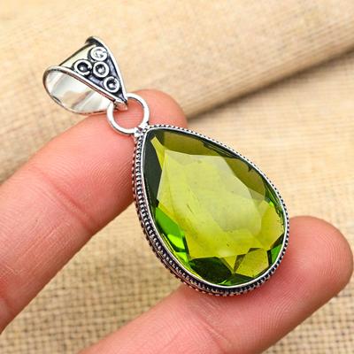 Peridot Gemstone Handmade 925 Solid Sterling Silver Jewelry Pendant For Women