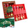 Set Regalo Cucchiaini da Caffè Forchette di Natale in Scatola con 1 Biglietto di Natale, Cucchiaino da Caffè Natalizio Forchette da Cena Cucchiaino da Dessert Stoviglie Regalo