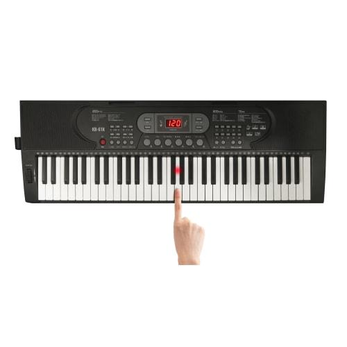 Tokyo Deco 61-Key Portable Digital Piano with Illuminated Keyboard, 200 Tones, 200 Rhythms, 70 Demo Songs, LED Display, Auto-Accompaniment, Practice M