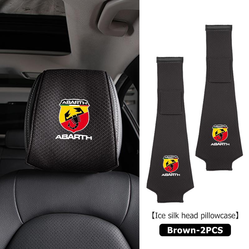 Car Ice Silk Headrest Cover Neck Storage Pillowcase Accessories For Abarth FIAT 500 Ducato Stilo Palio UNO Astra Bravo Tipo