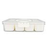 Divided Serving Box with Transparent Lid Removable Handle Snap Lock Portable Snack Platter for