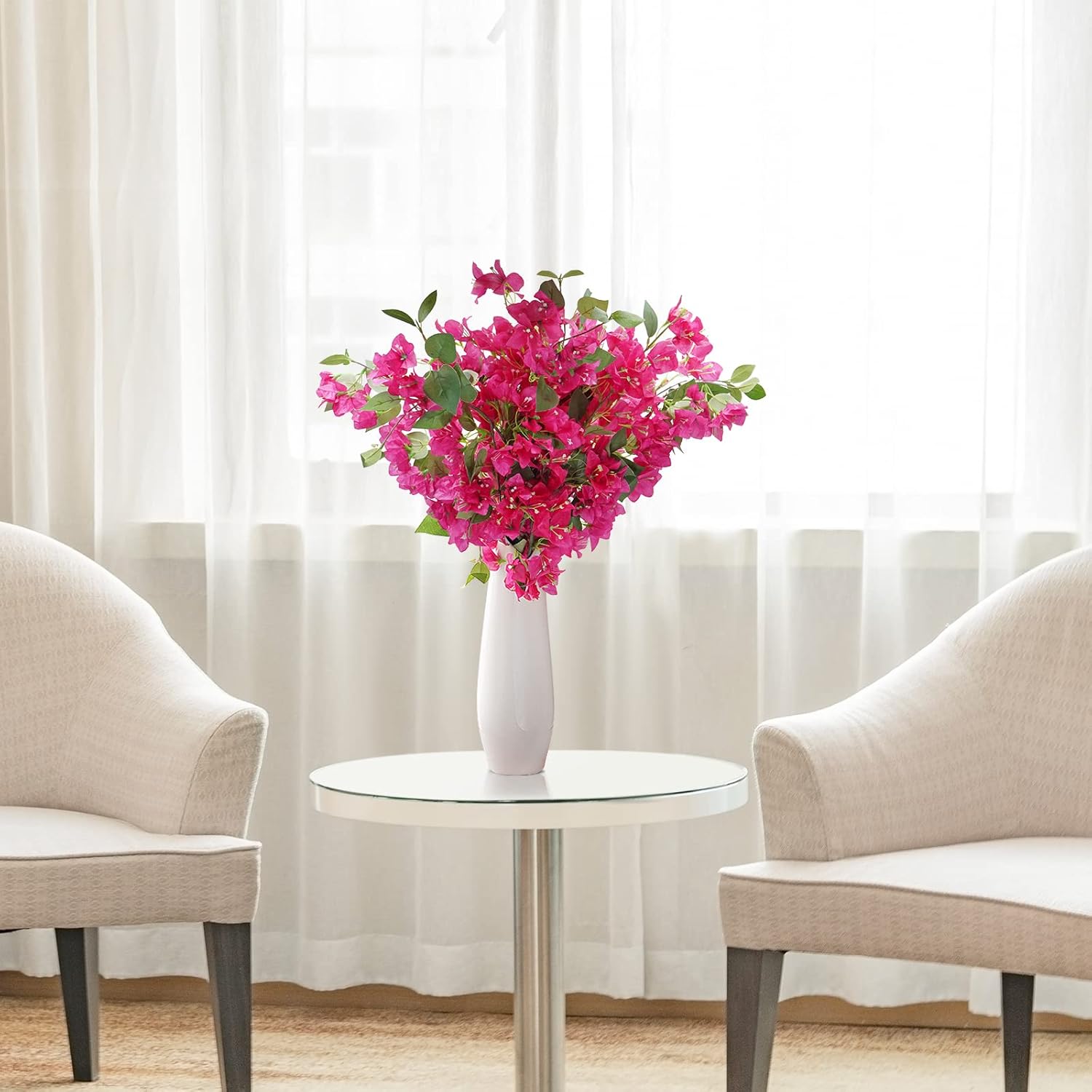 10 Pcs Artificial Flowers Silk Bougainvillea Branches Faux Artificial Bougainvillea Floral Stems 31 Long Plant Branches for Wedding Centerpieces