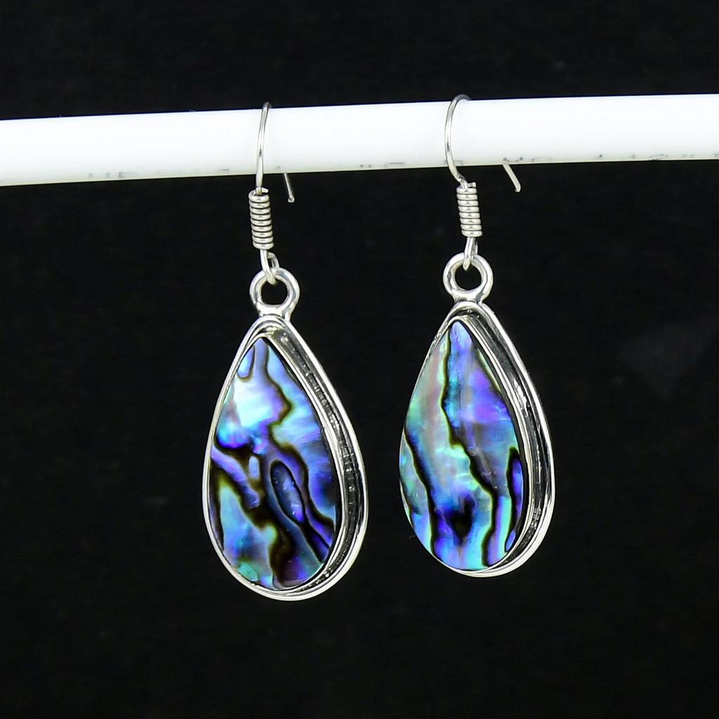 Natural Abalone Shell Antique Earrings 925 Sterling Silver Earring, Boho Silver Jewelry Dangle Earrings, Gifts For Birthday Gift