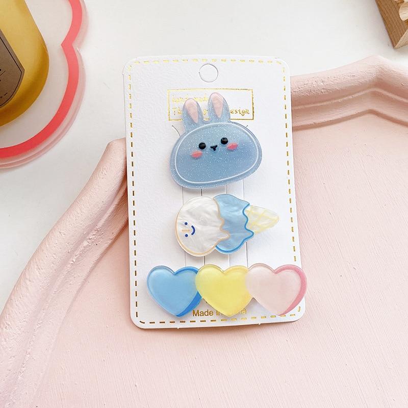 3 Stück Kawaii Tier Haarnadel Niedliche Acryl Haarspangen für Kinder Kopfbedeckung Kopfschmuck Kleine Mädchen Kinder Haarschmuck