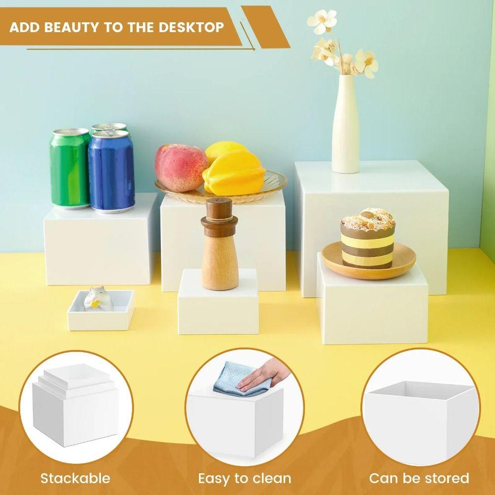Stackable Acrylic Display Cube Square Shape Dessert Display Stand Buffet Decorating Box  Jewelry
