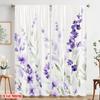 2pcs,2D plane printing Curtains Roller Blinds Lavender Blooms Polyester Woven (without rod) Art Deco Festive Use for Bedroom &