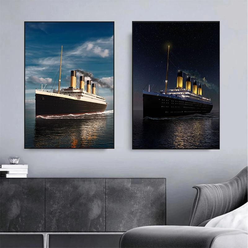 Abstract Titanic "The Ship That Never Sinks" Iconic Seascape Poster and Prints Canvas Painting Wall Art Picture Home Decor Gift