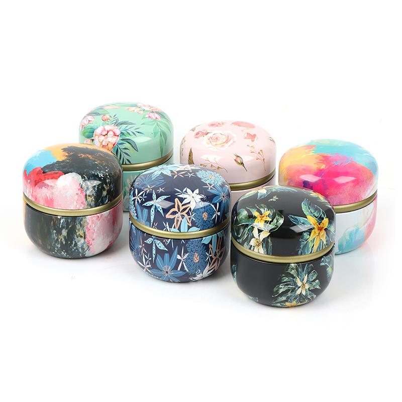 

Mini Tea Storage Tin Container Tea Coffee Tins Flowers Pattern Food Storage Box