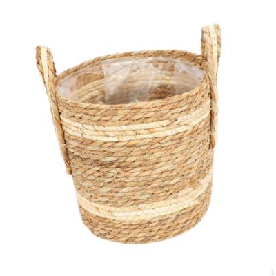 Woven Planter Basket Flower Pot Cover Multifunctional Storage Plant Container for Home Artificial