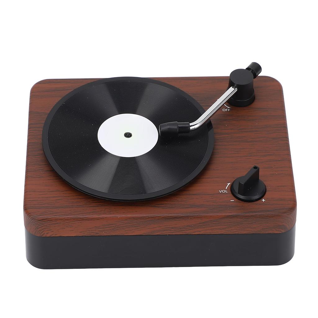 Vintage Mini Bluetooth Speaker Record Player Shaped Desktop Decoration Rechargeable Wireless Speaker