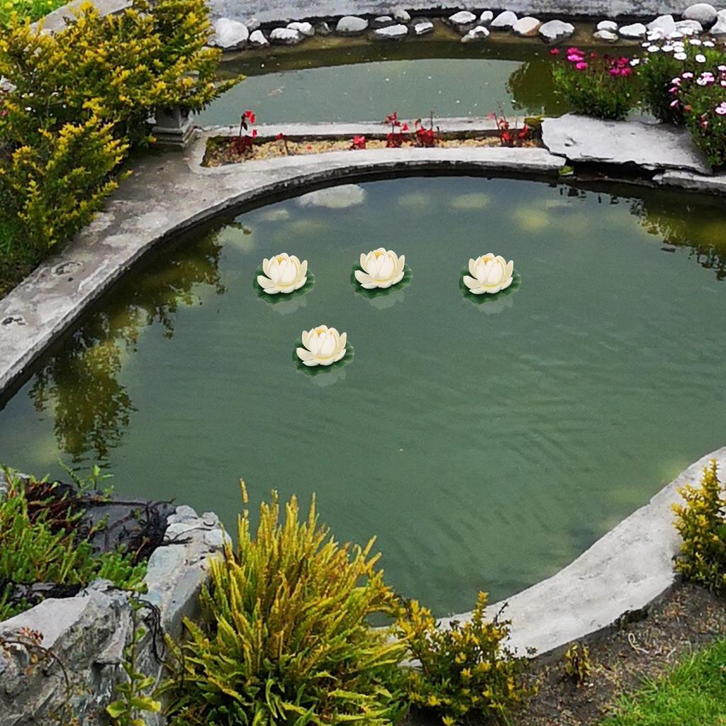 5 Stück Künstliche Lotusblumen Dekoration Schwimmende Künstliche Lotusblumen für Wassergärten Teiche Brunnen Aquarien Terrassen Heimdekoration