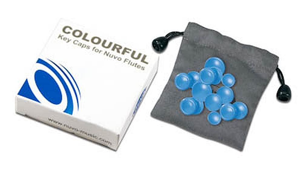NUVO Silicone Color Key Caps for Student Plastic Wind Blue Flute/jFlute Instruments, (N225KCBL)