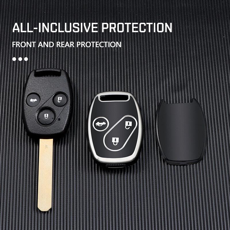 2/3 Buttons Soft TPU Car Key Case Cover for Honda Fit CIVIC JAZZ Pilot Accord CR-V Freed Freed Pilot StepWGN Insight Key Shell