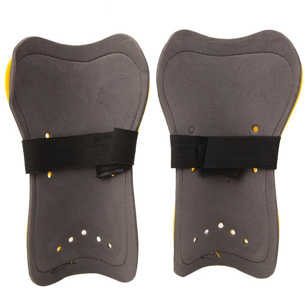 1 Pair Soccer Shin Guards Children Football Training Protection Pads with Buckle Strap(yellow)