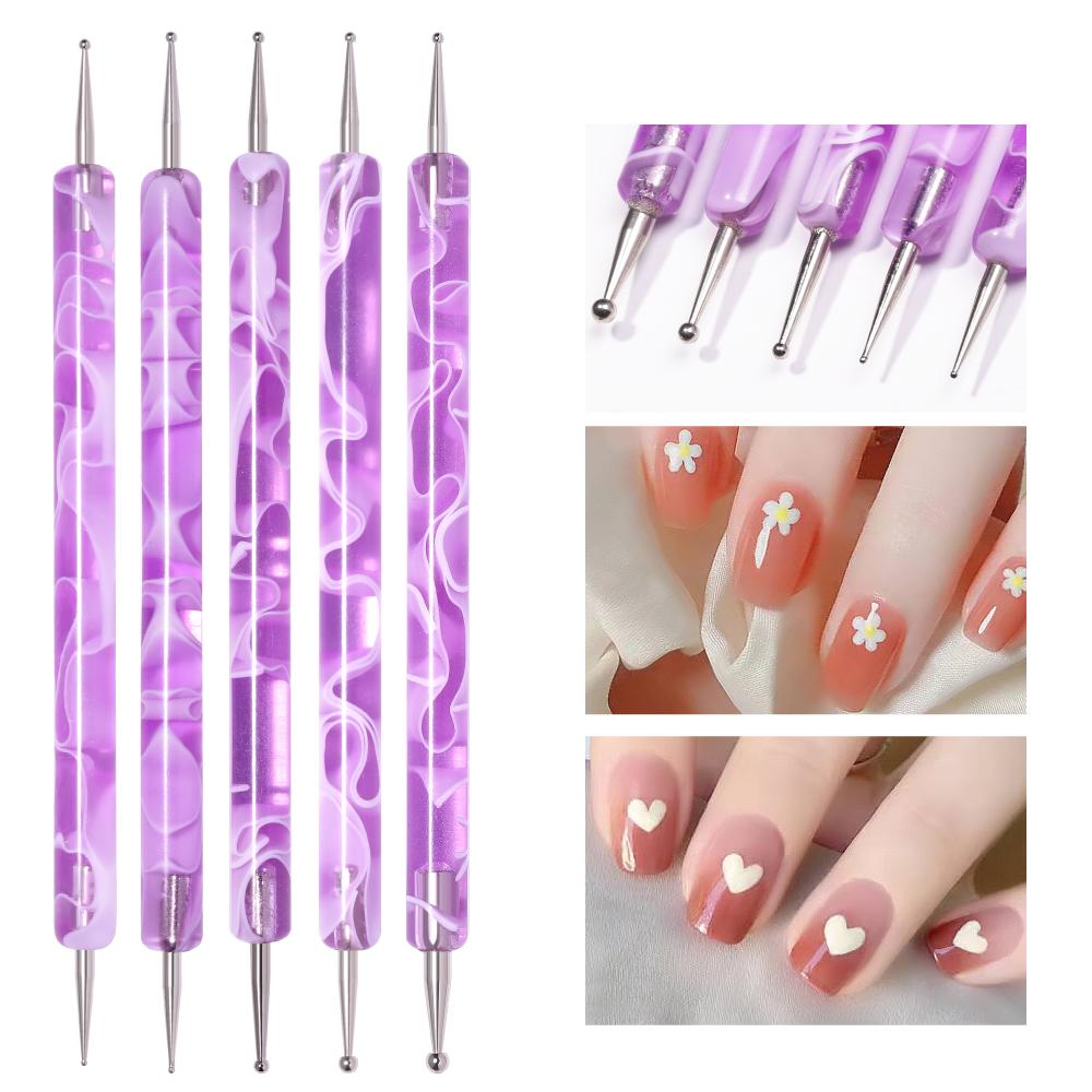 Acrylic Art Crystal Dotting Tools Professional Nail Brushes Set Pen Heads Point Drill Pens DIY Nail Art Tool