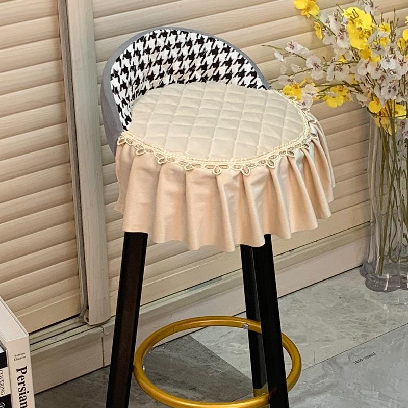 Round Chair Cover Round Backrest Elastic Armor Force Is Fixed-hair Belt, Low Back Bar Stool, Shangli Bar Chair Table Thickened