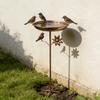 Strong Antique Look Outdoor Bird Bath Providing A Safe Drinking Area For Flying Visitors