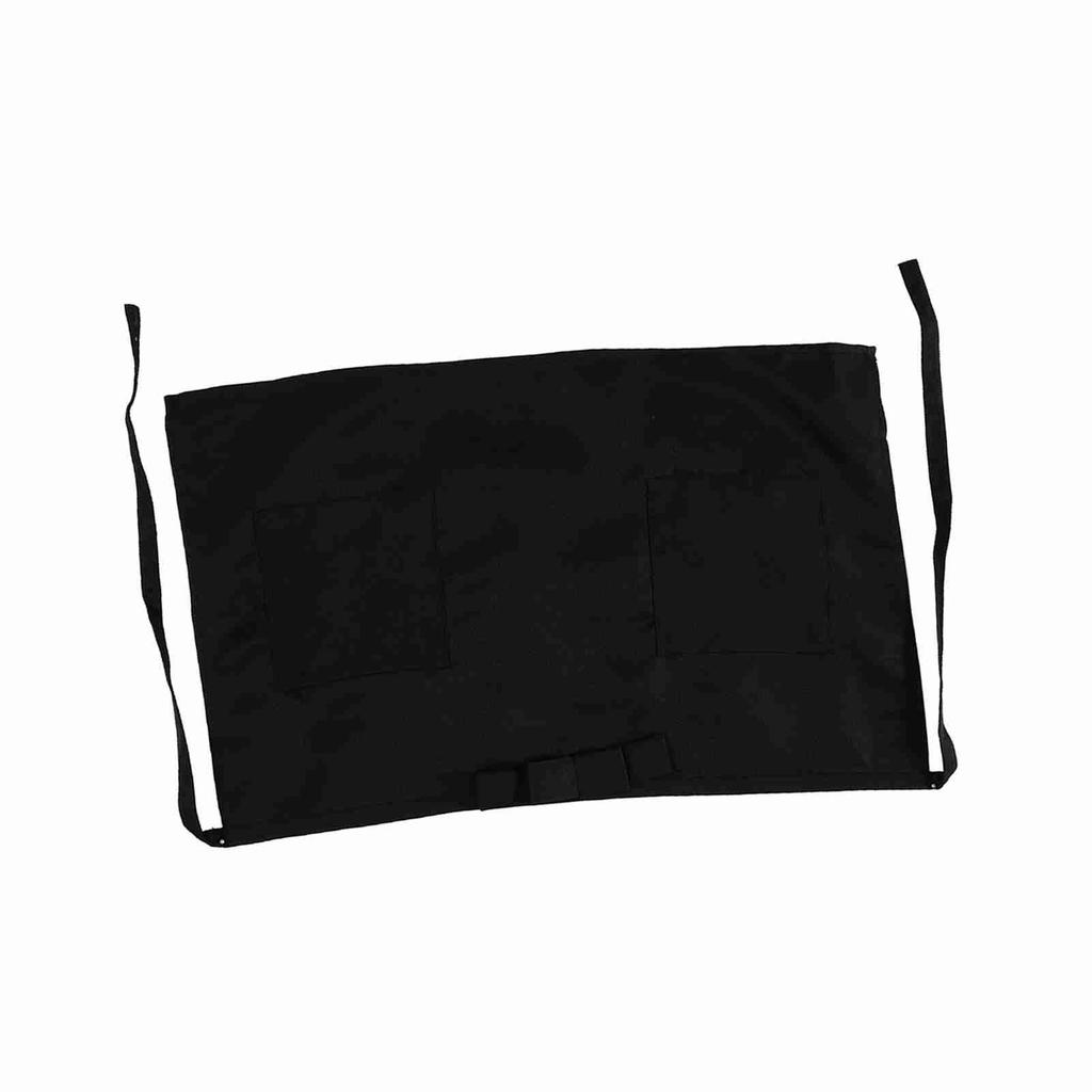 Unisex Short Solid Color Apron Kitchen Cooking Pub Cafe Waiter Waitress Black