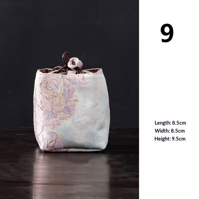 Tea Set Storage Bag Chinese Style Thickened Multi-Functional Teapot Cloth Pouch Protective Portable for Holiday Trips