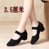 New black square dance shoes women's mid-heel soft-soled mother dance shoes adult four-season dance shoes old north cloth shoes