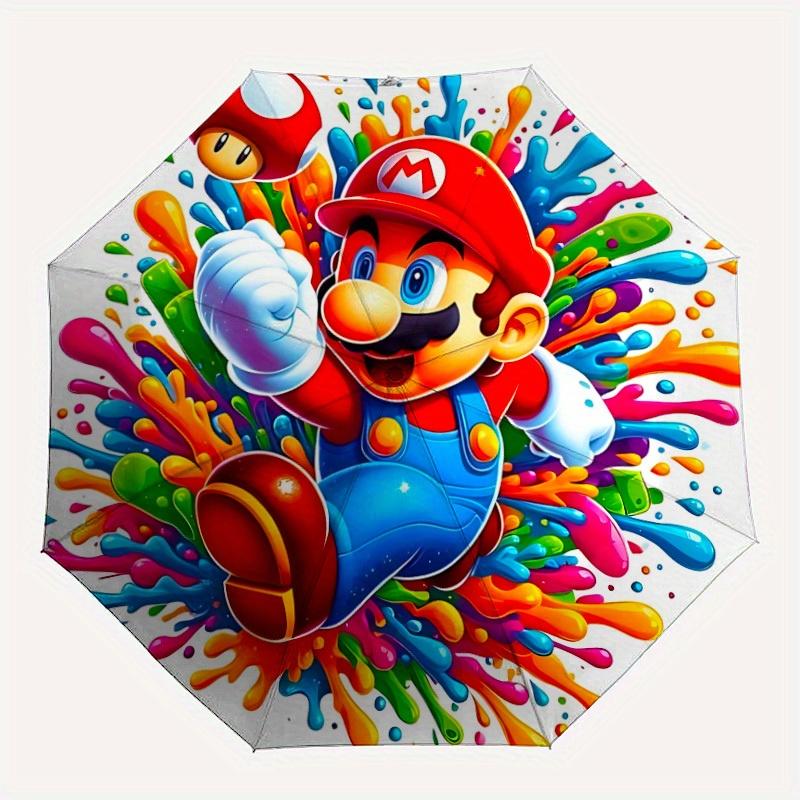 

1pc Super Mario Automatic Folding Umbrella, Portable Collapsible Design, 8-Rib Iron Frame, , All-Season Casual Outdoor Accessory yy0901092