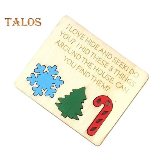 2 Pcs Hide And Seek Set Christmas Wooden Family Game Toy Interactive Xmas Hide And Seek Blocks for Home Festival Party Games