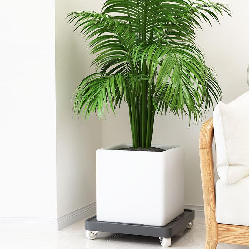 1PC Flower Pot Tray Thickened Square Reinforced Plant Pot Holder Breathable Base Planter Tray Universal Wheel Plastic