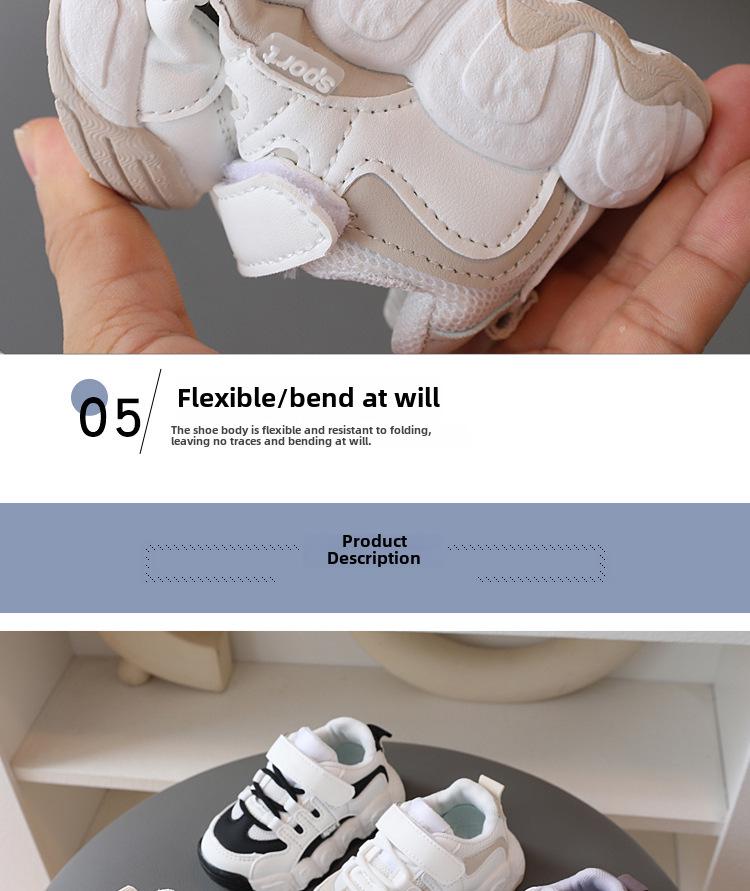 Boys' Non-Slip Soft Bottom Sports Shoes for Toddlers, 1-5 Years, Breathable Mesh, Spring/Autumn Trendy Toddler Shoes.