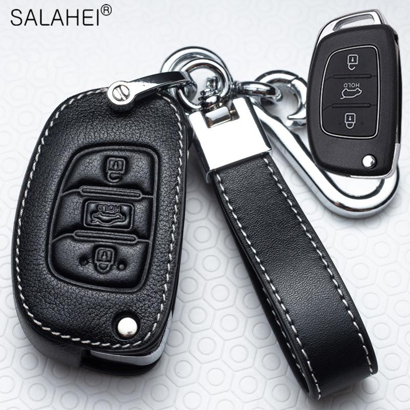 Leather Car Smart Key Cover Case Holder Protection For Hyundai Tucson Mistra Ix25 Ix35 I20 I30 I40 Hb20 Tm