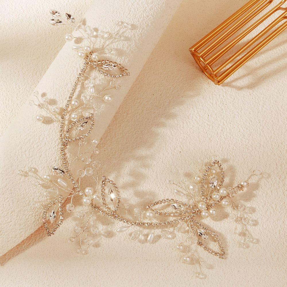 Sparkling Bridal Headband Gold/Silver Wedding Tiara Comfortable To Wear Flower Hair Comb  Party