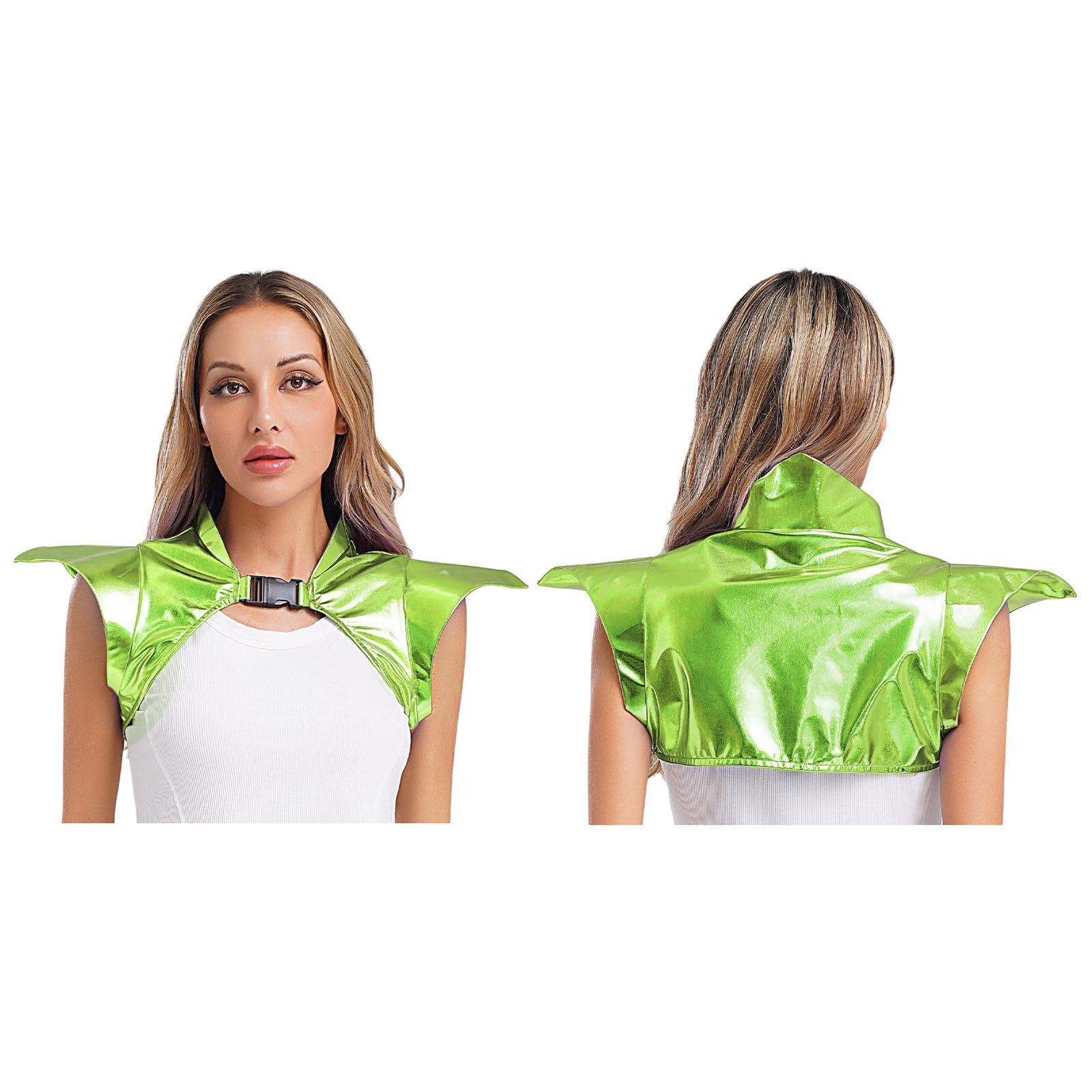

Женский готический броневой болеро - Металлический стимпанк наплечник с эполетами для Хэллоуина и косплея S флуоресцентный зеленый