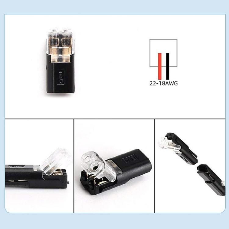10Pcs 2 Pin 2 Way Universal Compact Wire Terminals No Wire-Stripping Required Led Light Strips Connectors Easy to Use