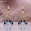 PATAYA Butterfly Style Angel Eyes Artificial Zircon Earring Necklace Combination Set