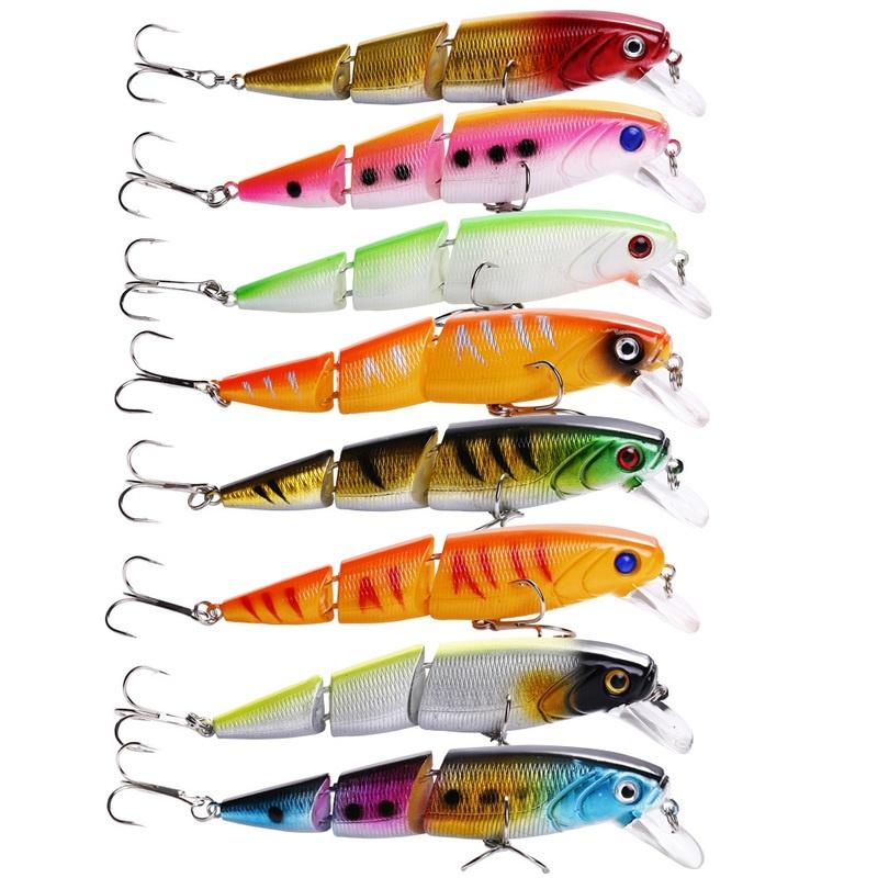 Angelköder 13,5 cm Drei Abschnitte Harter Köder Topwater Schwimmender Popper Köder Haken Köder Bass CrankBait