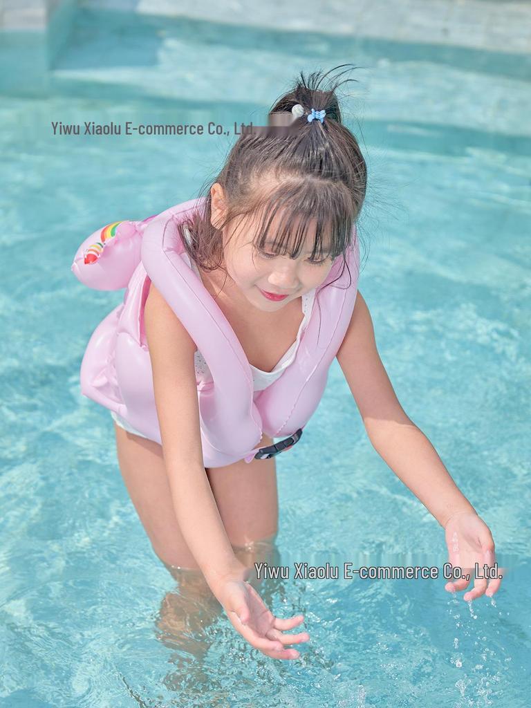 Xiaolü Rainbow Unicorn Inflatable Swim Vest for Kids