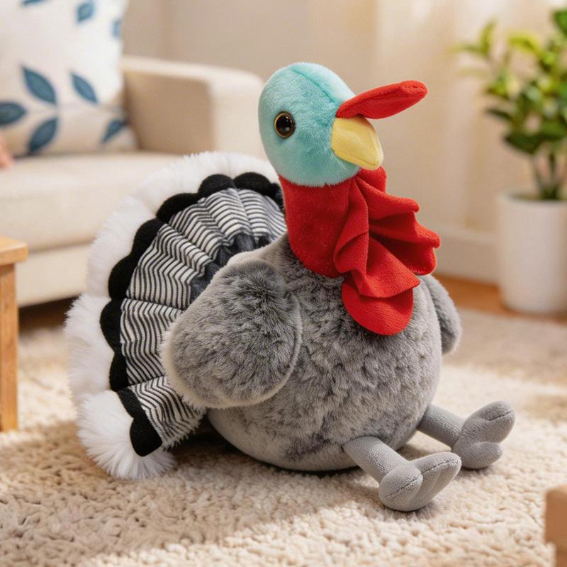 Coq Garni Poulette Poulet à Os Noir Animal Simulation Moelleux Volaille Peluche Douce Réaliste Oreiller Câlinable
