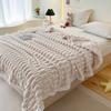 Cozy Soft Faux Rabbit Fur Throws Blanket for Couch Spring Autumn Warm Slub Velvet Bed Blanket Lightweight Office Nap Plush Plaid