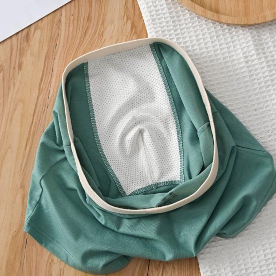 Men Boxer Underwear Elastic Mid-Waist Design Breathable Shorts Briefs Patchwork Color U-Convex Smooth Wiring