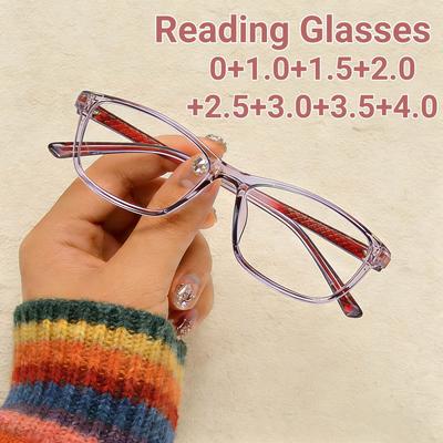 5Colors New Fashion Ultra Light Reading Glasses for Women Men High-definition Anti Blue Light  Presbyopia Glasses  Ladies Far Sight Eyeglasses