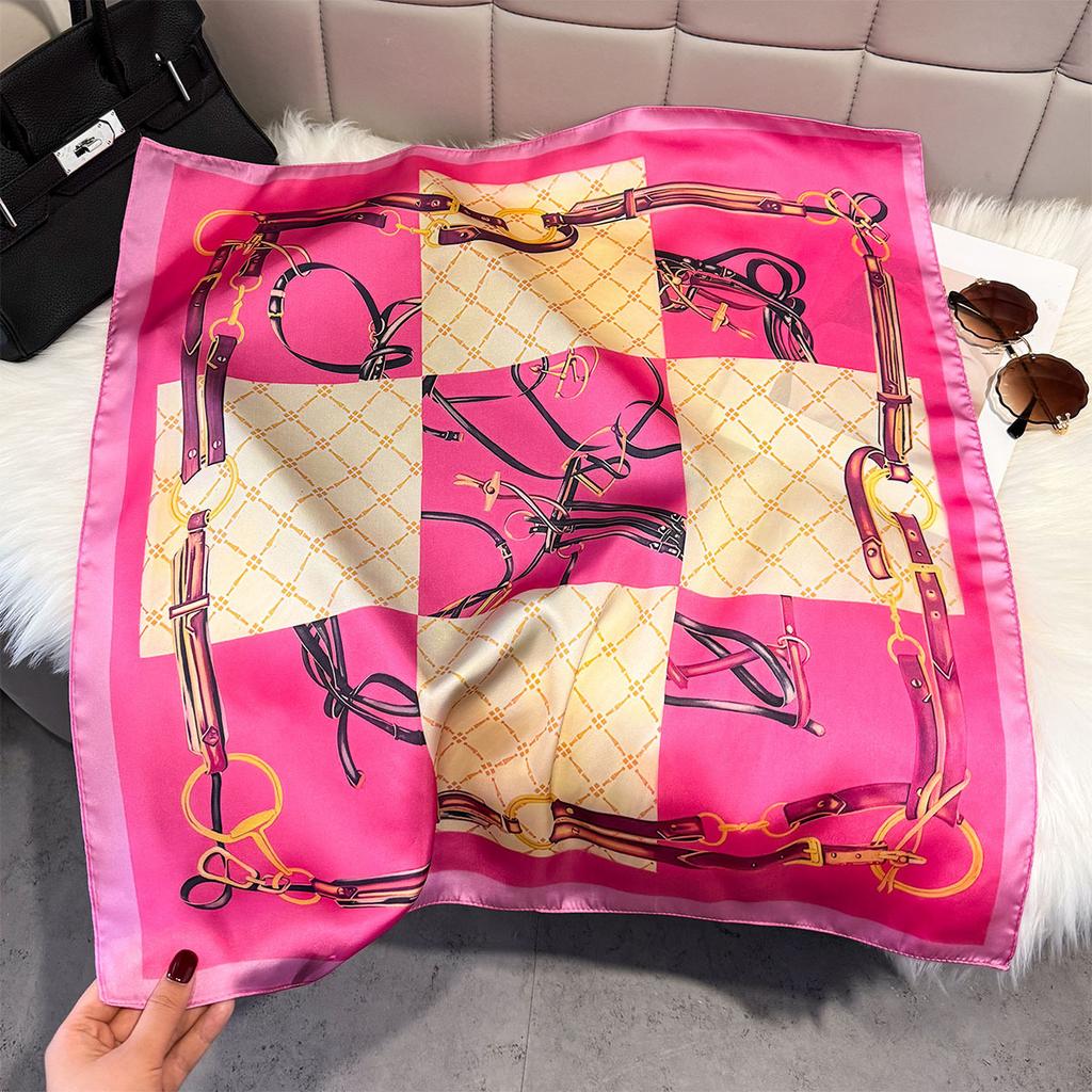 Fashion Square Fashion Foreign Style Small Silk Scarf Women'S Headband Decorative Scarf Dual-Purpose Small Square Scarf New Scarf
