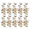 10x Gold Alloy Flower Leaves Embellishment Flatback Button for Wedding Craft
