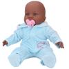 16inch Reborn Doll Black Skin Color Simulation Soft Vinyl Lifelike Baby Doll with Pacifier