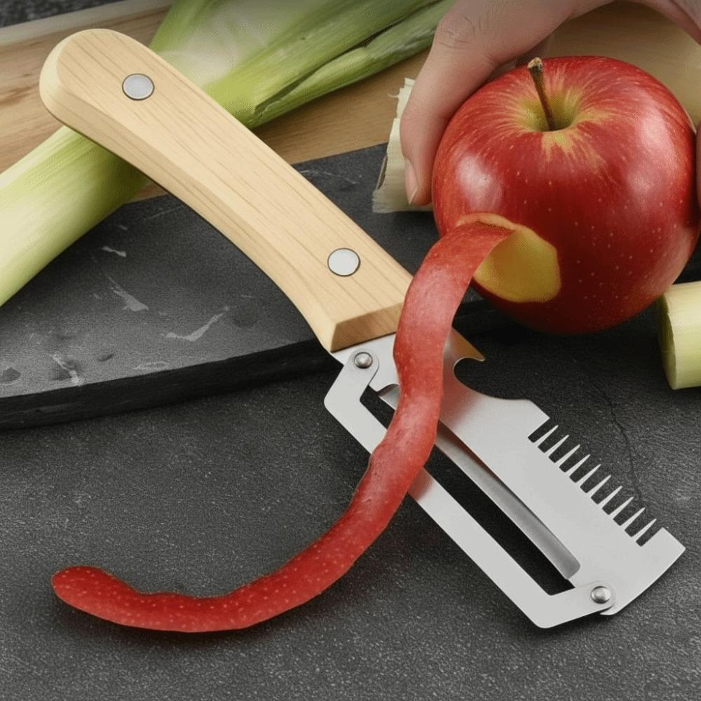 Stainless Steel Vegetable Peeler Ergonomic Scallion Shredder Multi-functional Fruit Peeler  Slicing